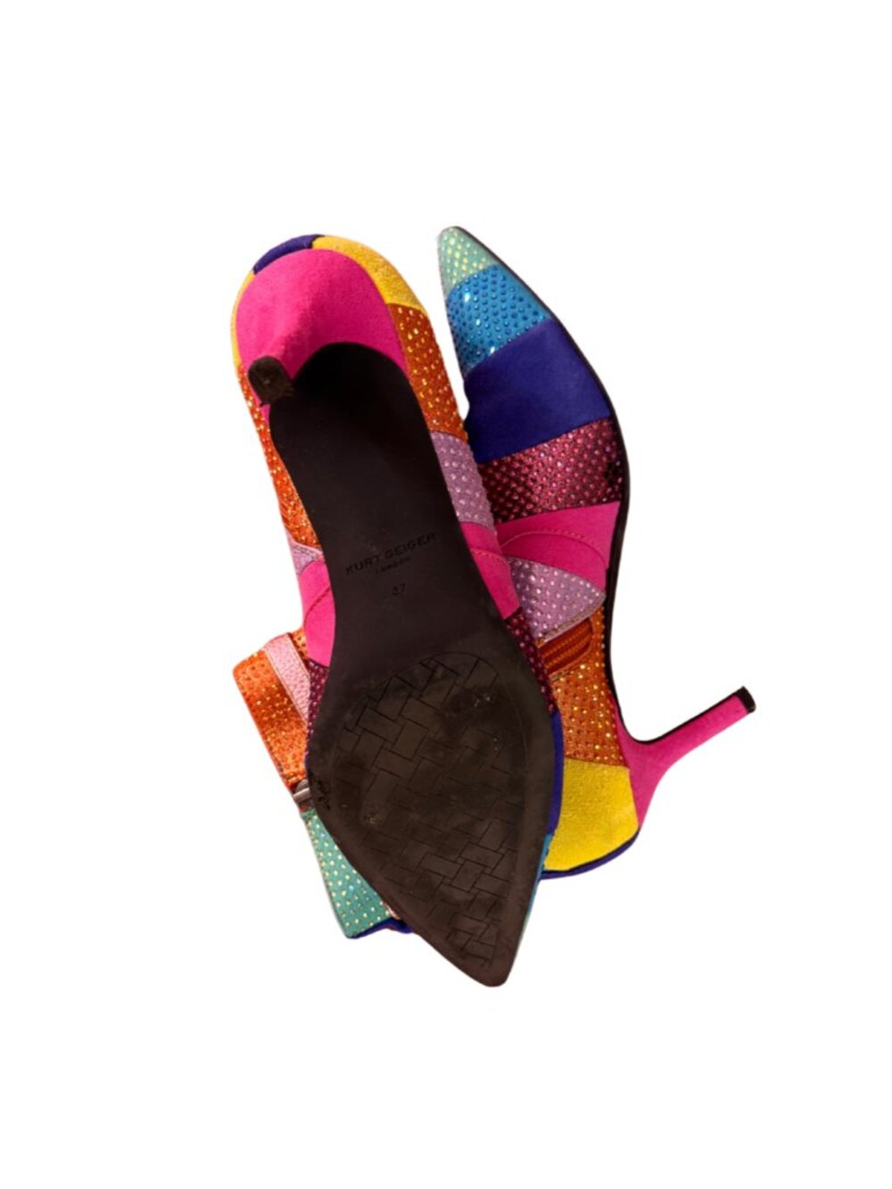 KURT GEIGER Kensington Flexi Ankle Boot Rainbow Crystal EUC $300 Sz 37 - Picture 5 of 5